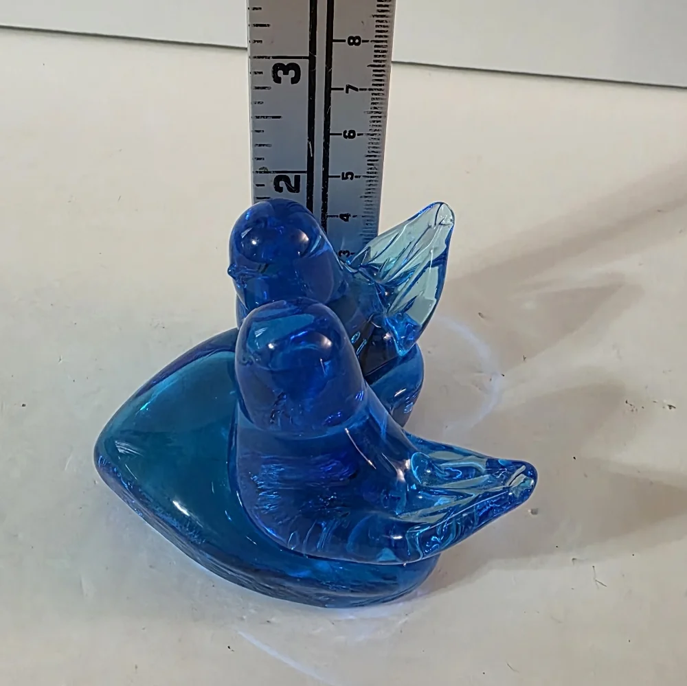 Titan Art Glass Double Bird On Heart 1990